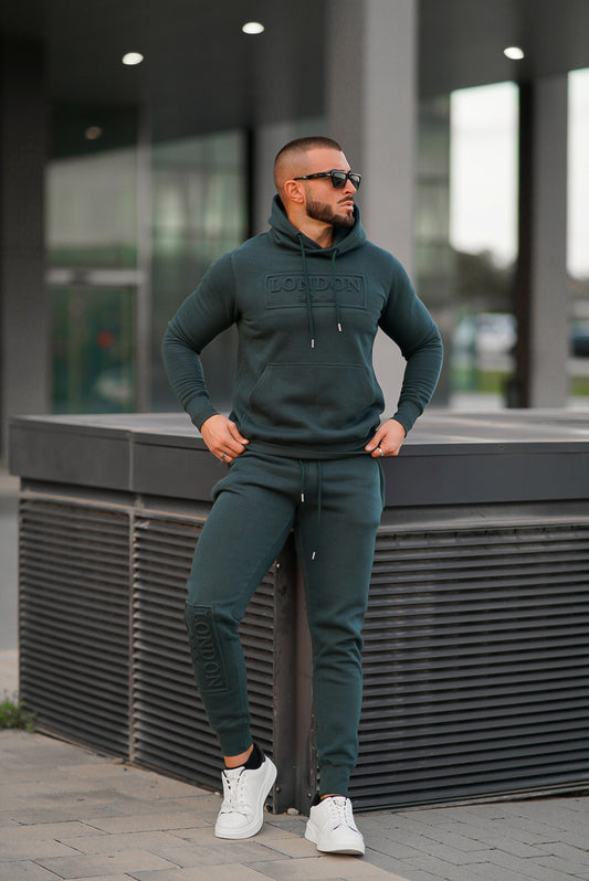 11 Embossed Cotton Tracksuit - Teal