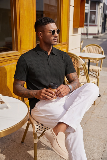 Rich Texture Polo - Black