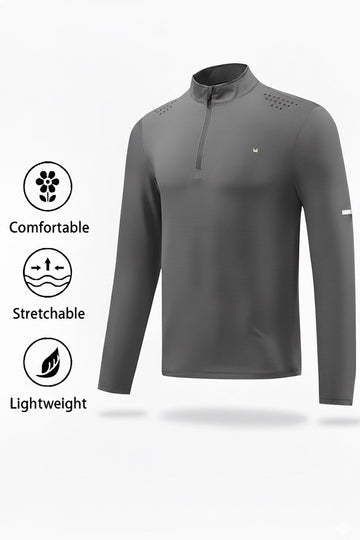 Henley Spandexdry Mockneck - Charcoal