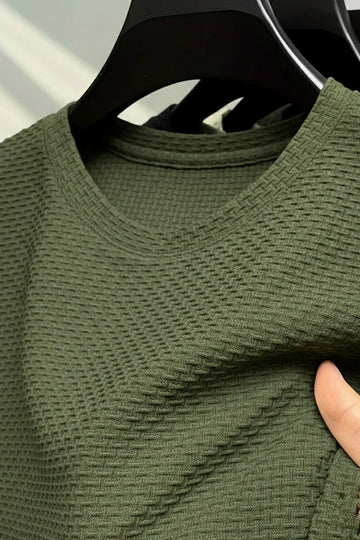 Cabo Bubble Textured Spandex Tee - Olive