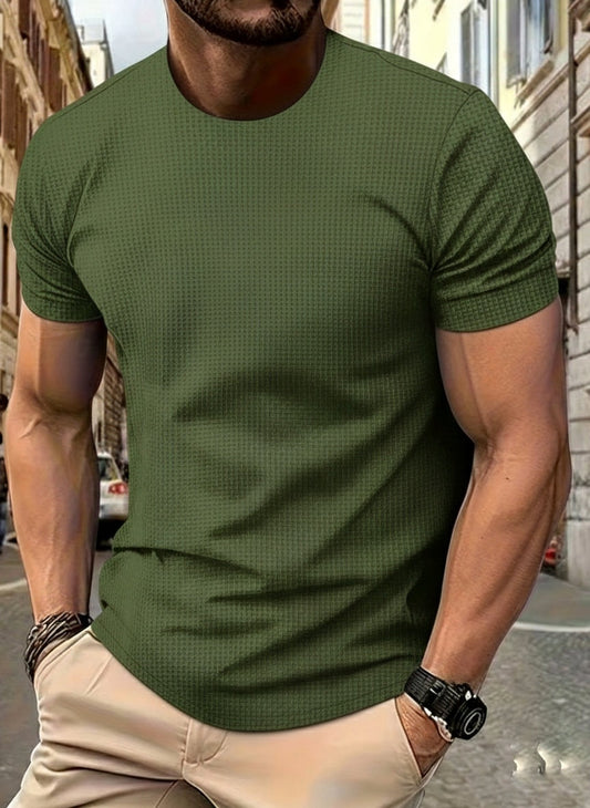 Cabo Bubble Textured Spandex Tee - Olive