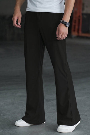 Wide Leg Bootcut Spandexdry Pants - Black