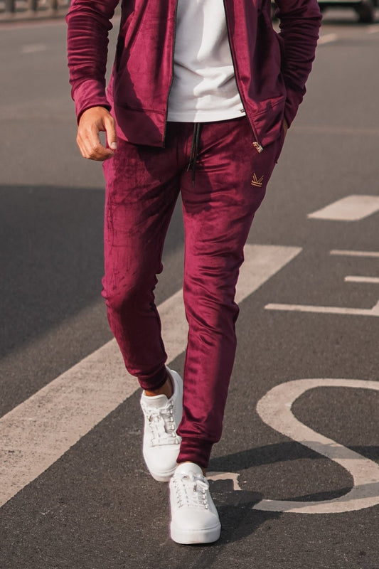 Premium Velour Trouser - Wine