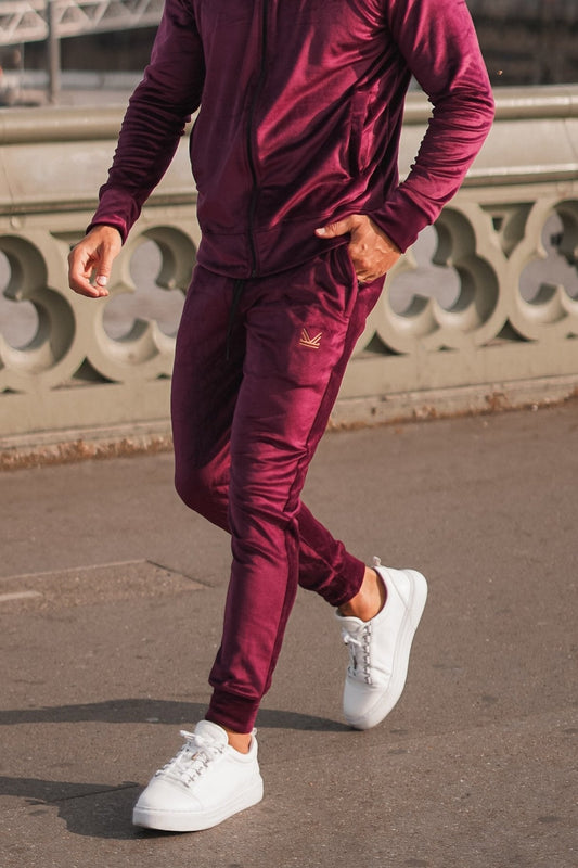 Premium Velour Trouser - Wine