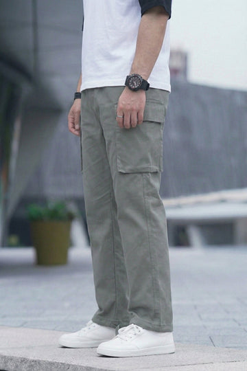LooseFit Straight Cargo Woven SpandexDry Trouser - Charcoal