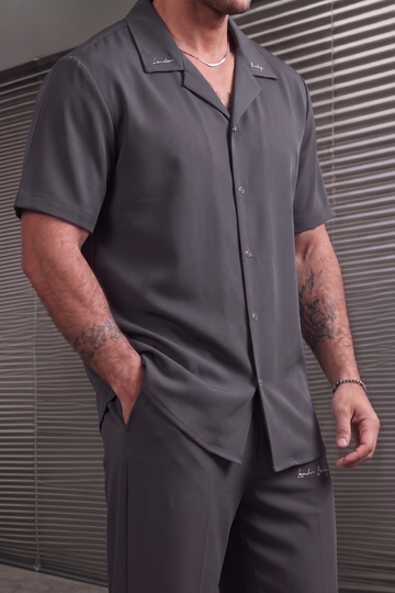 marbella Signature Spandex Poly Shirt - Grey