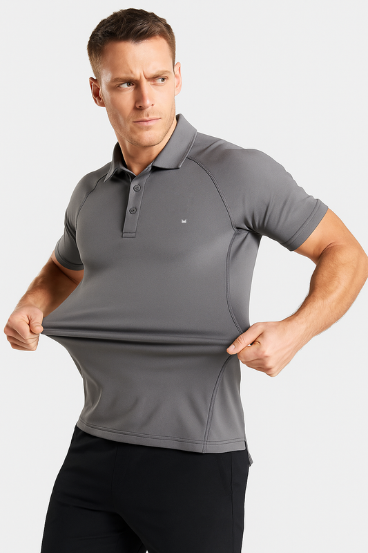 SpandexDry Mesh Polo in Grey