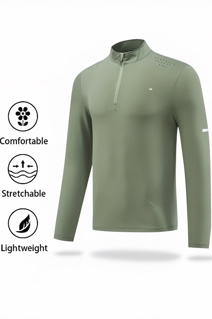 Henley Spandexdry Mockneck - Olive