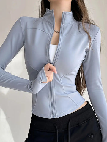 Ladies Yoga SpandexDry Jacket-Silver