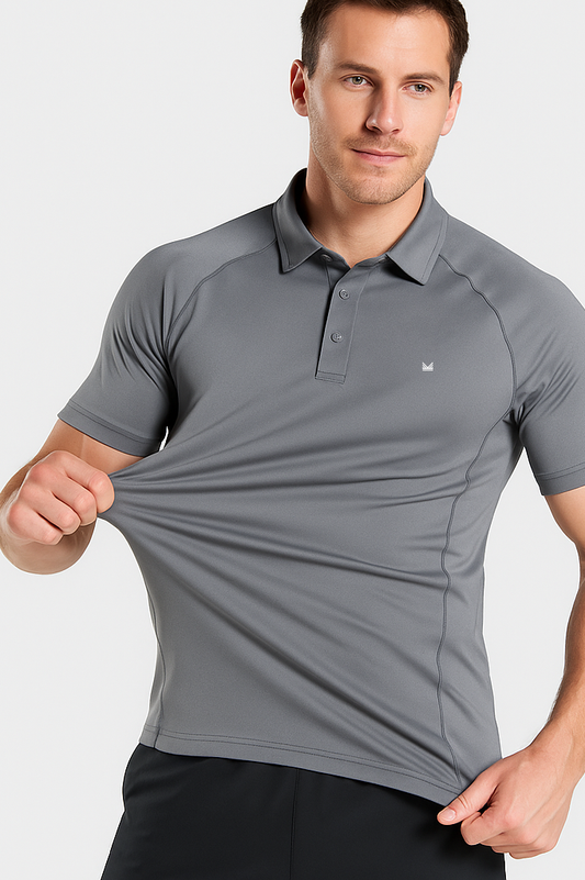 SpandexDry Mesh Polo in Grey