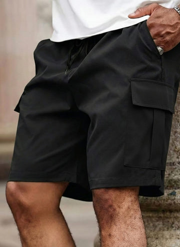 Cargo Twill Shorts - Black