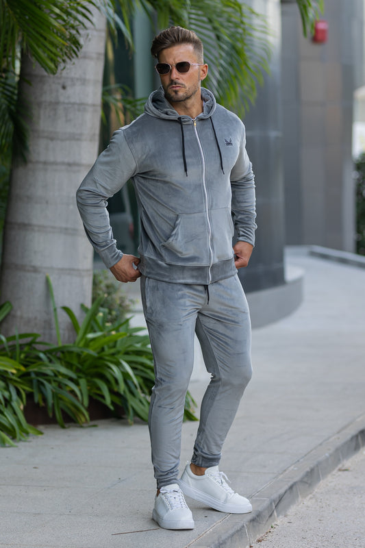 Legacy Velour Tracksuit - Silver