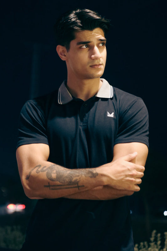 Formal Cotton Polo -  Navy