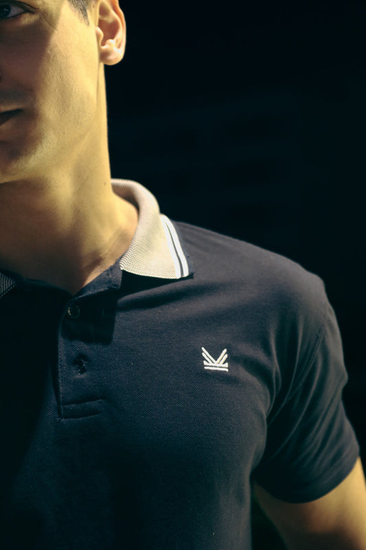 Formal Cotton Polo -  Navy