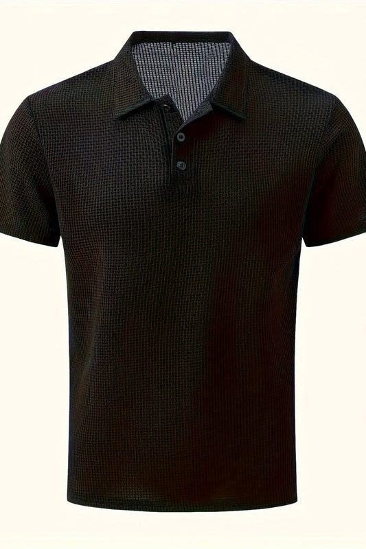 Bubble Texture Polo - Black