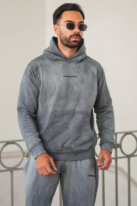 Washed Vintage Cotton Tracksuit - Grey