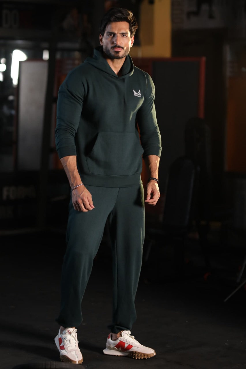 71 Crest Dropshoulder Cotton Tracksuit  - Teal