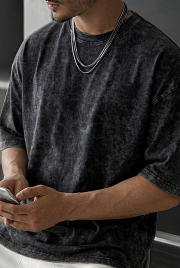 Oversized T-Shirt Stone Washed - Black
