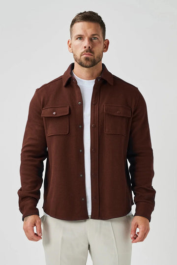 Fleece Overshirt - Chocolate Brown