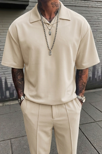 Charlie Drop Shoulder Polo  - Cream