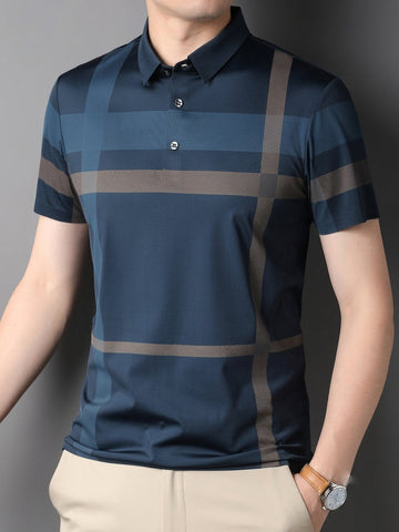 Oxford Spandex Polo - Navy