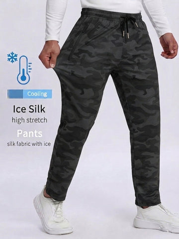 Straight Fit Ice Sports Spandexdry Camo Trouser - Grey