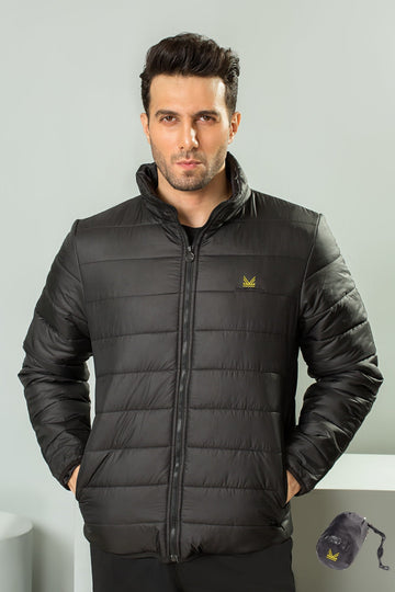 Imported NormalWeight  Packable Puffer - Black Gold