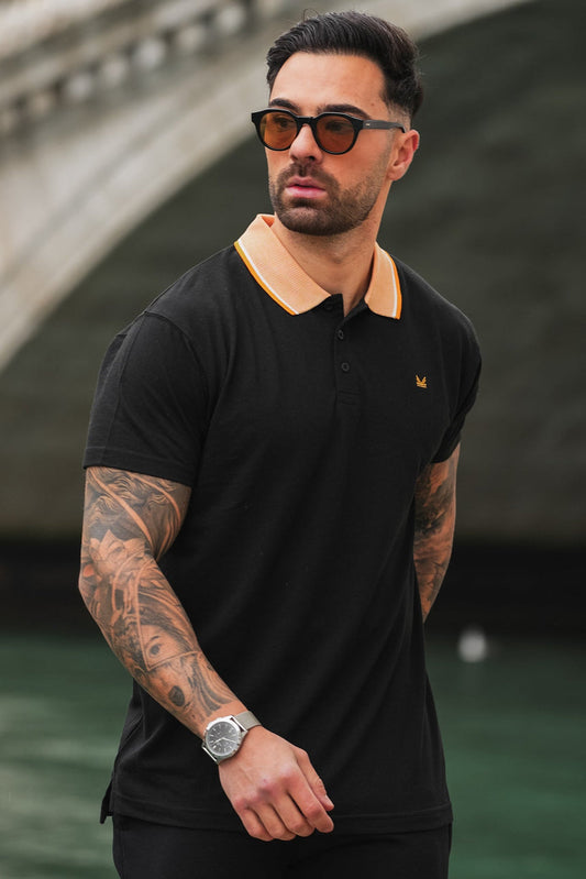 Formal Cotton Polo -  Black