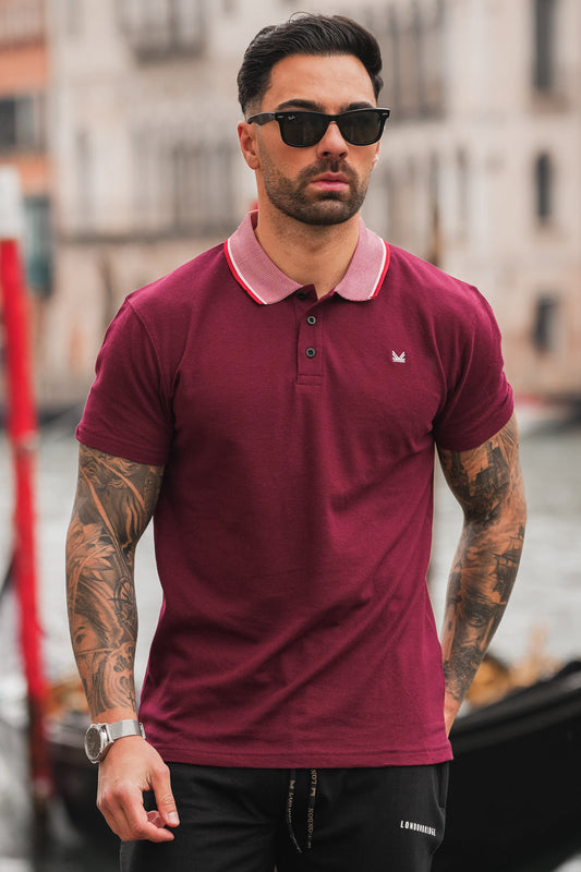 Formal Cotton Polo -  Maroon
