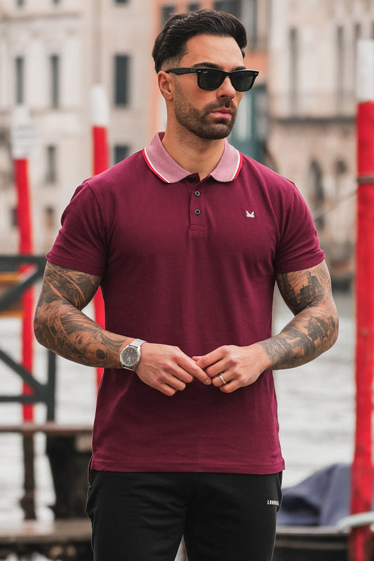 Formal Cotton Polo -  Maroon