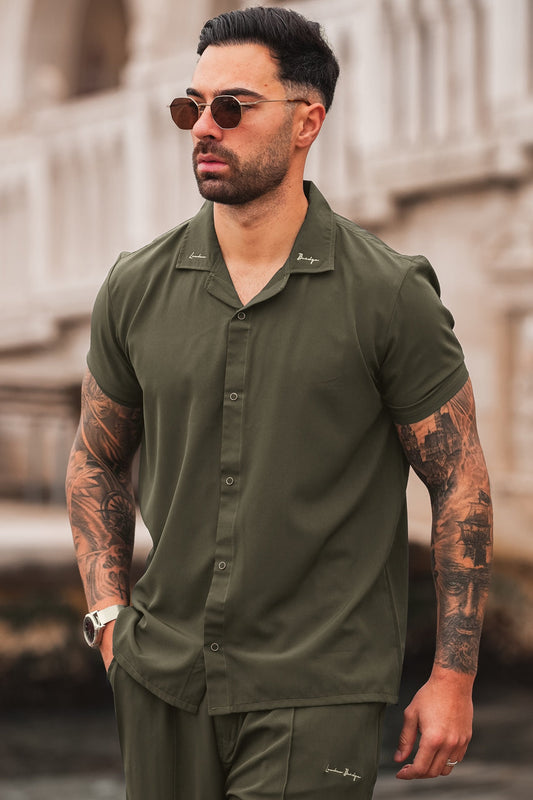 marbella Signature Spandex Poly Shirt - Olive