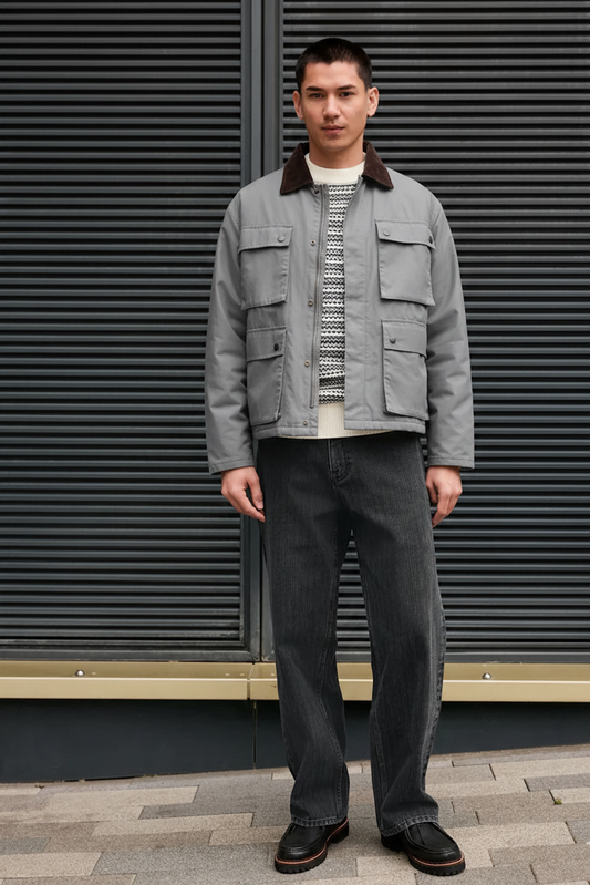 LBX Series Cargo Trucker Jacket - Grey