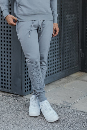 08 Embossed  Fleece  Trouser - Silver