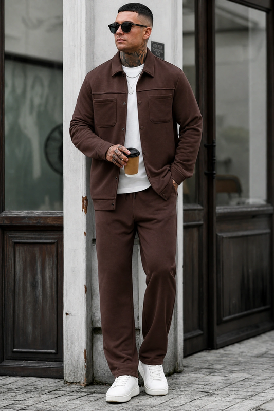 ButtonDown Tracksuit - Chocolate-brown