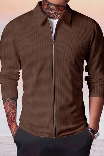 Waffle Jacket - Chocolate brown