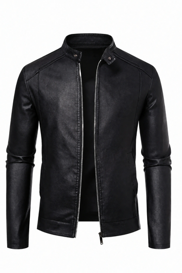 Classic Fix Faux Leather Jacket - Black