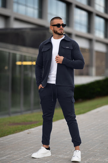 Venom Cargo Cotton Tracksuit - navy