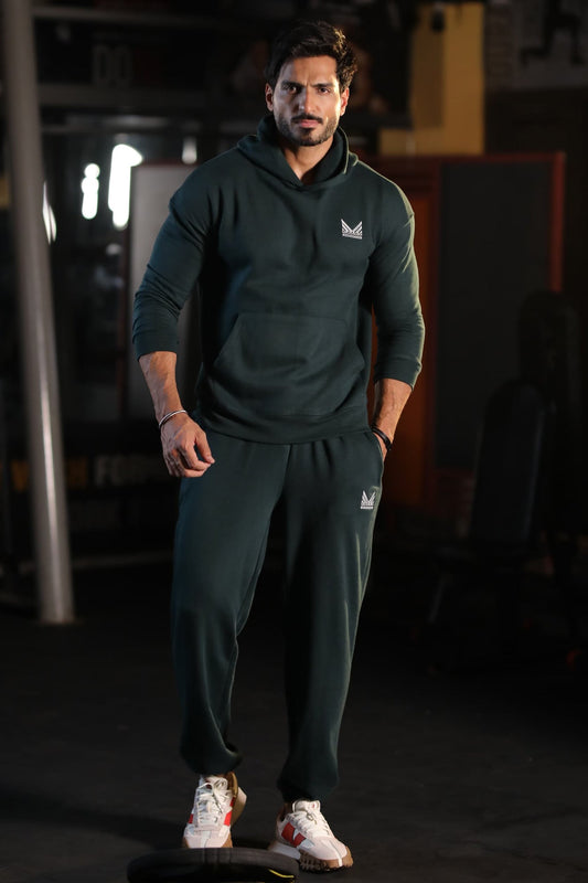 71 Crest Dropshoulder Cotton Tracksuit  - Teal