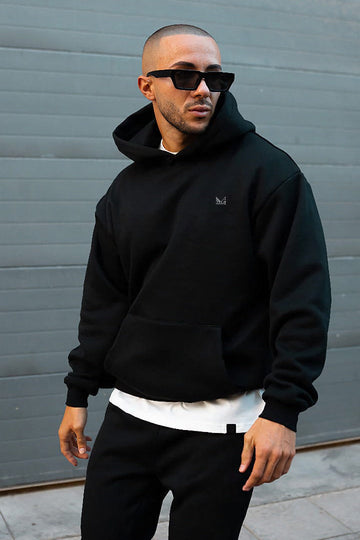 Dropshoulder American Hoodie - Black