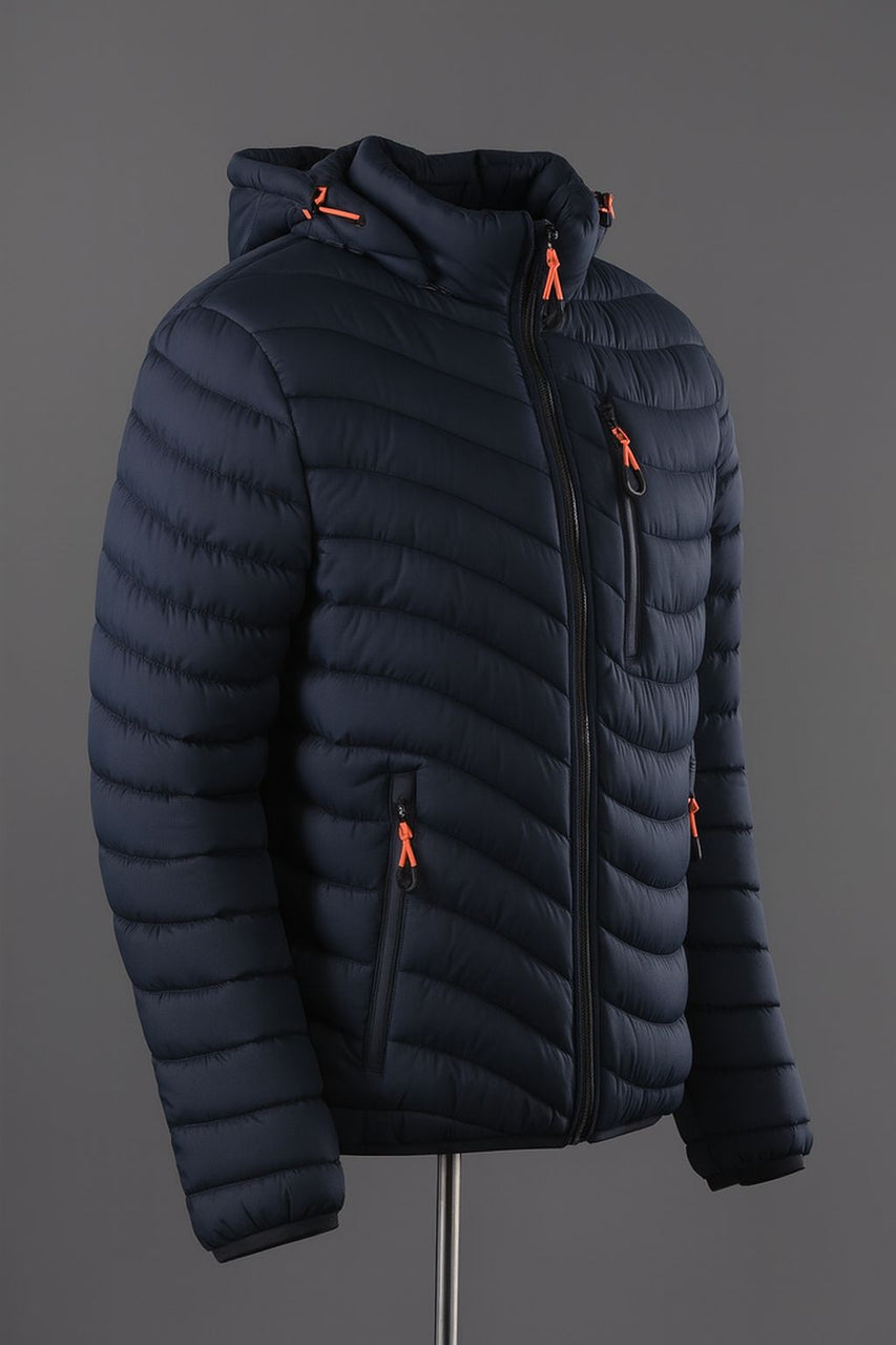 Wave Puffer Jacket - Navy