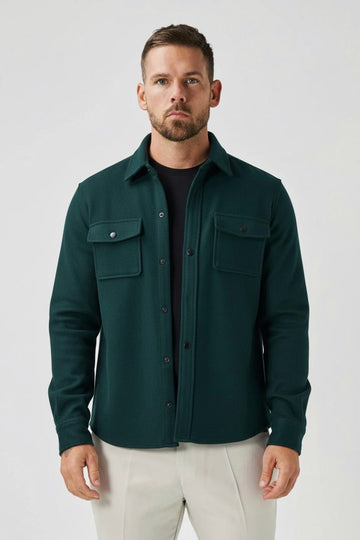 Fleece Overshirt - Teal Green
