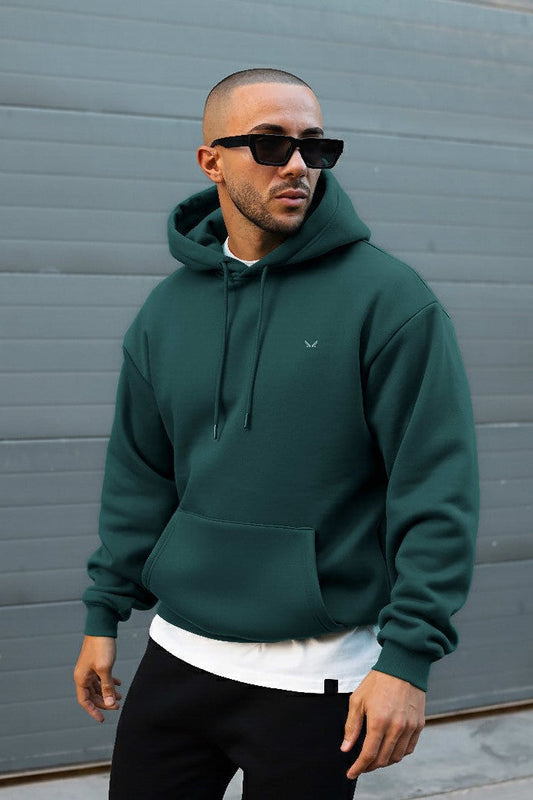 Dropshoulder American Hoodie - Teal green
