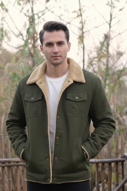 Trucker Furr Jacket - Olive