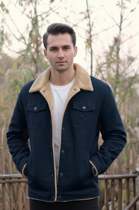 Trucker Furr Jacket - Navy