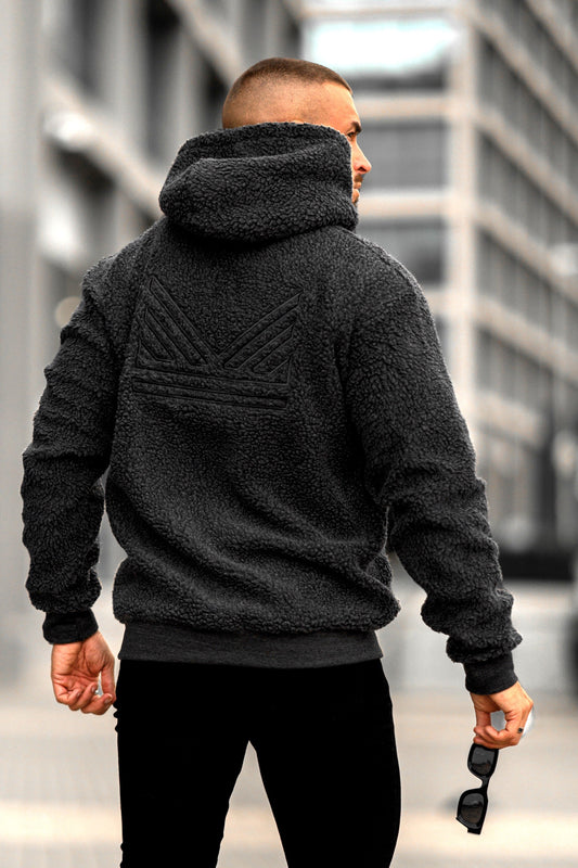 Monster Sherpa Hoodie - Black (Relax Fit)