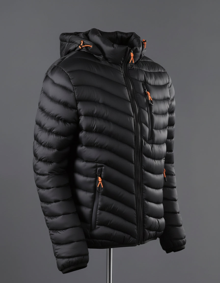 Wave Puffer Jacket - Black