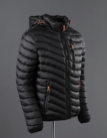Wave Puffer Jacket - Black