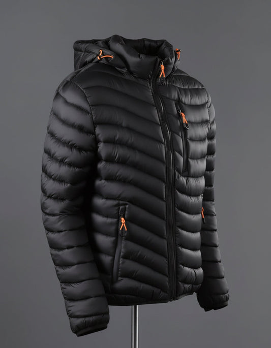 Wave Puffer Jacket - Black