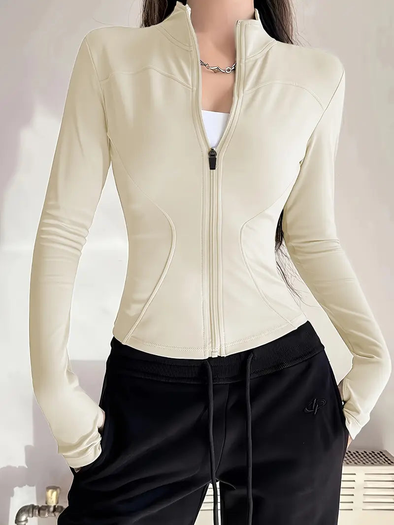 Ladies Yoga SpandexDry Jacket - Cream