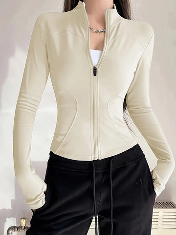 Ladies Yoga SpandexDry Jacket - Cream
